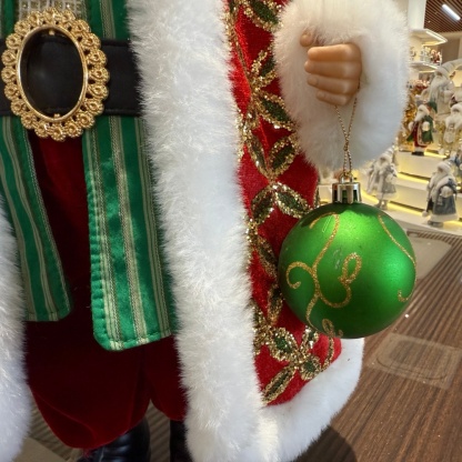 45cm Xmas Handmade Luxury Santa Claus Doll With Christmas Ball And Gift Bag Handicraft Plush Santa Claus Indoor Decoration