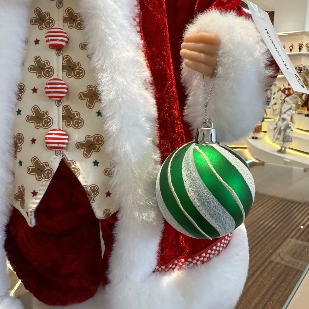 45cm Xmas Handmade Luxury Santa Claus Doll With Christmas Ball And Gift Bag Handicraft Plush Santa Claus Indoor Decoration