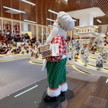 45cm Xmas Handmade Luxury Santa Claus Doll Chef Handicraft Plush Santa Claus Indoor Decoration