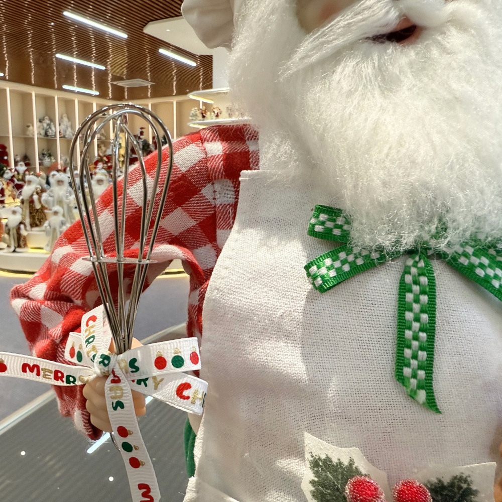 45cm Xmas Handmade Luxury Santa Claus Doll Chef Handicraft Plush Santa Claus Indoor Decoration