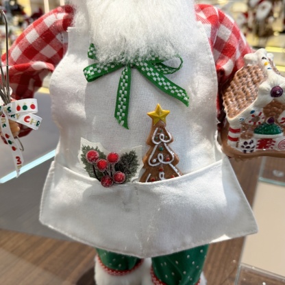 45cm Xmas Handmade Luxury Santa Claus Doll Chef Handicraft Plush Santa Claus Indoor Decoration