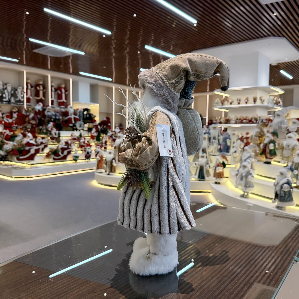 45cm Xmas Handmade Luxury Santa Claus Doll With Christmas Gift Box and Bag Handicraft Plush Santa Claus Indoor Decoration