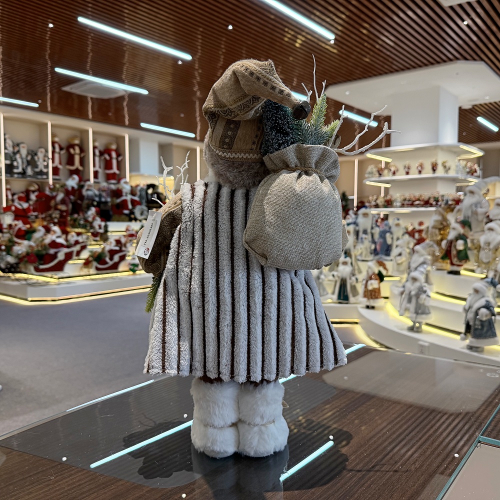 45cm Xmas Handmade Luxury Santa Claus Doll With Christmas Gift Box and Bag Handicraft Plush Santa Claus Indoor Decoration