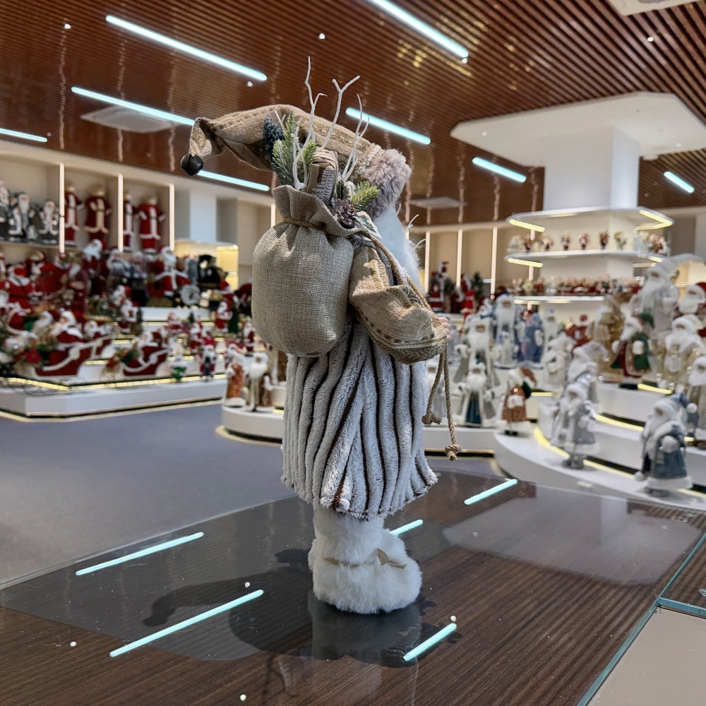 45cm Xmas Handmade Luxury Santa Claus Doll With Christmas Gift Box and Bag Handicraft Plush Santa Claus Indoor Decoration