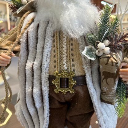 45cm Xmas Handmade Luxury Santa Claus Doll With Christmas Gift Box and Bag Handicraft Plush Santa Claus Indoor Decoration