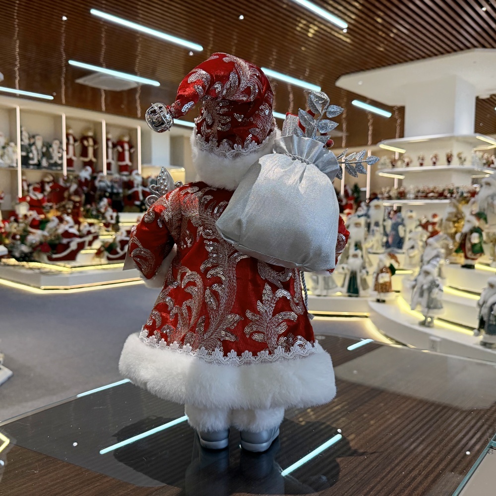 45cm Xmas Handmade Luxury Santa Claus Doll with Christmas Gift Bag Handicraft Plush Santa Claus Indoor Decoration