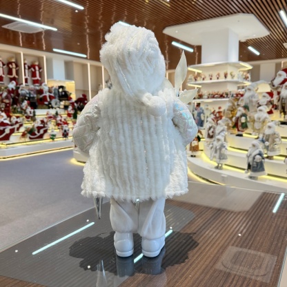 45cm Xmas Handmade Luxury Santa Claus Doll with Christmas Ball Handicraft Plush Santa Claus Indoor Decoration