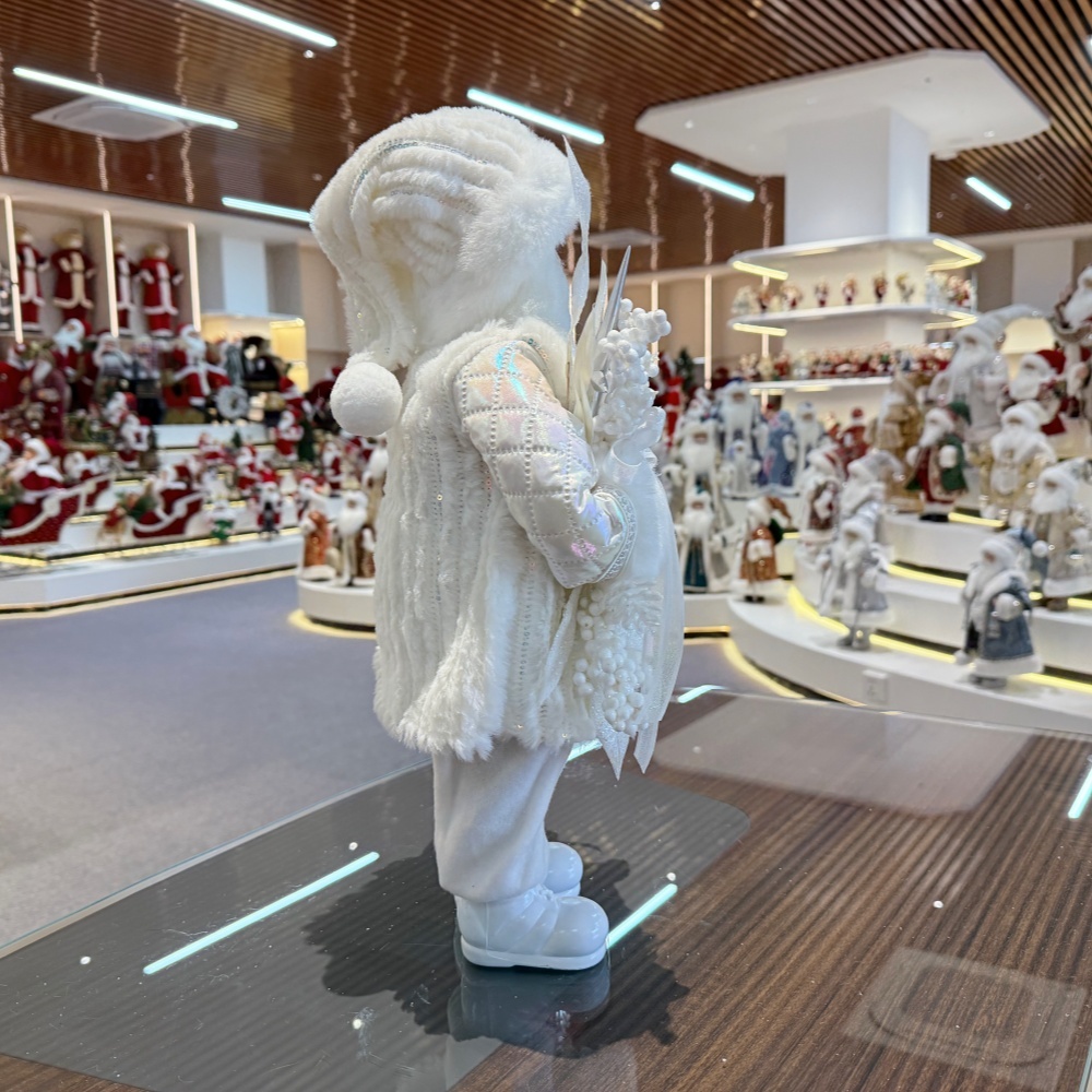 45cm Xmas Handmade Luxury Santa Claus Doll with Christmas Ball Handicraft Plush Santa Claus Indoor Decoration