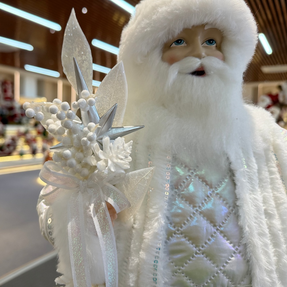 45cm Xmas Handmade Luxury Santa Claus Doll with Christmas Ball Handicraft Plush Santa Claus Indoor Decoration