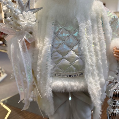 45cm Xmas Handmade Luxury Santa Claus Doll with Christmas Ball Handicraft Plush Santa Claus Indoor Decoration