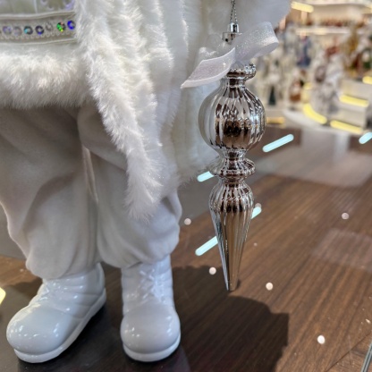 45cm Xmas Handmade Luxury Santa Claus Doll with Christmas Ball Handicraft Plush Santa Claus Indoor Decoration