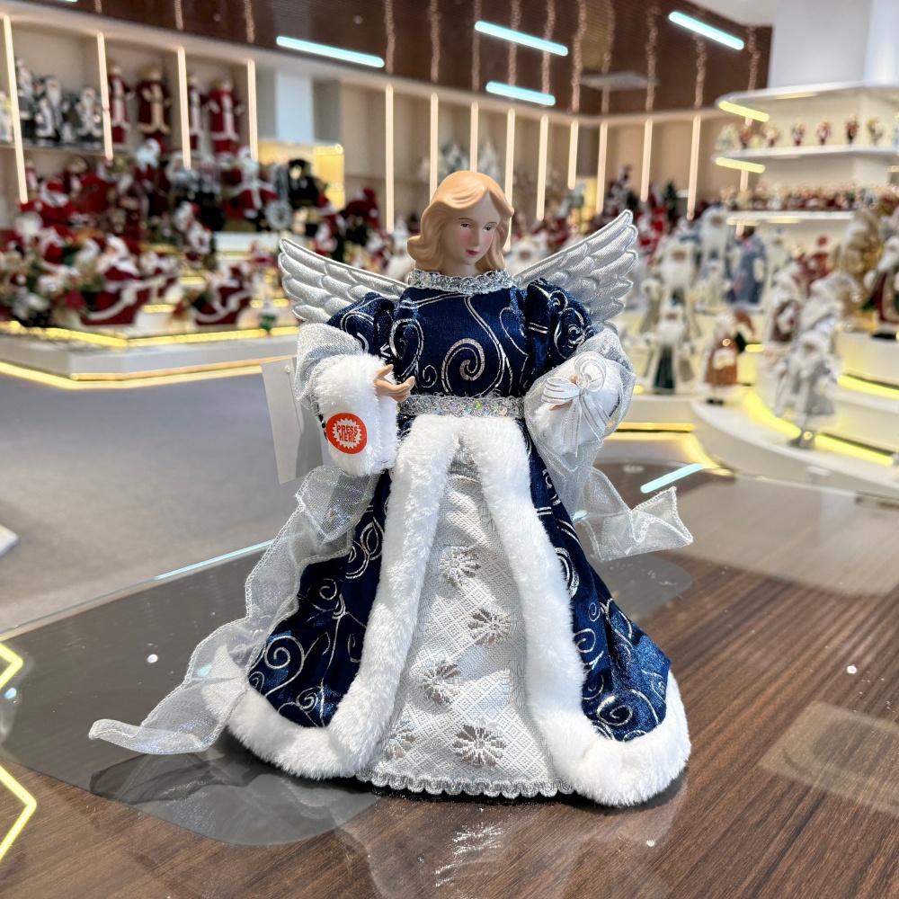 30CM Luxury Christmas Angel Ornaments Decorations Tree Topper Handmade Angel Figurines Collection Doll Holiday Festival