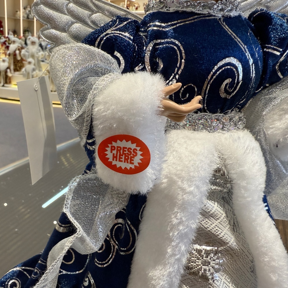 30CM Luxury Christmas Angel Ornaments Decorations Tree Topper Handmade Angel Figurines Collection Doll Holiday Festival