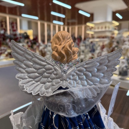 30CM Luxury Christmas Angel Ornaments Decorations Tree Topper Handmade Angel Figurines Collection Doll Holiday Festival