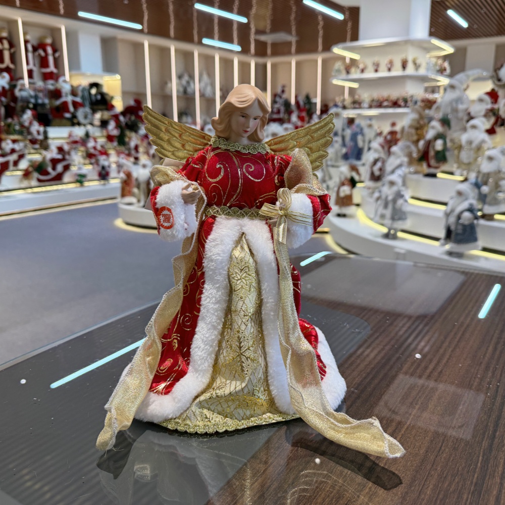 30CM Luxury Christmas Angel Ornaments Decorations Tree Topper Handmade Angel Figurines Collection Doll Holiday Festival