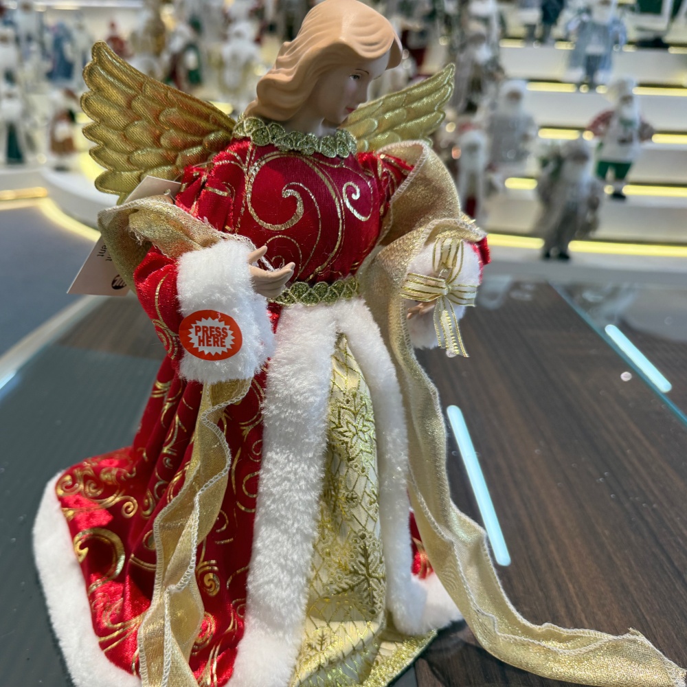 30CM Luxury Christmas Angel Ornaments Decorations Tree Topper Handmade Angel Figurines Collection Doll Holiday Festival