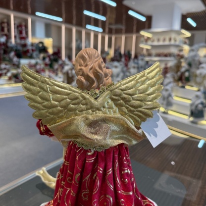 30CM Luxury Christmas Angel Ornaments Decorations Tree Topper Handmade Angel Figurines Collection Doll Holiday Festival