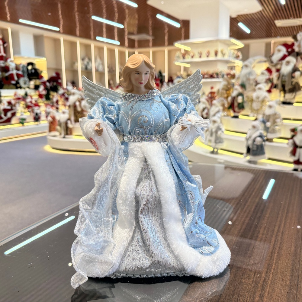 30CM Luxury Christmas Angel Ornaments Decorations Tree Topper Handmade Angel Figurines Collection Doll Holiday Festival