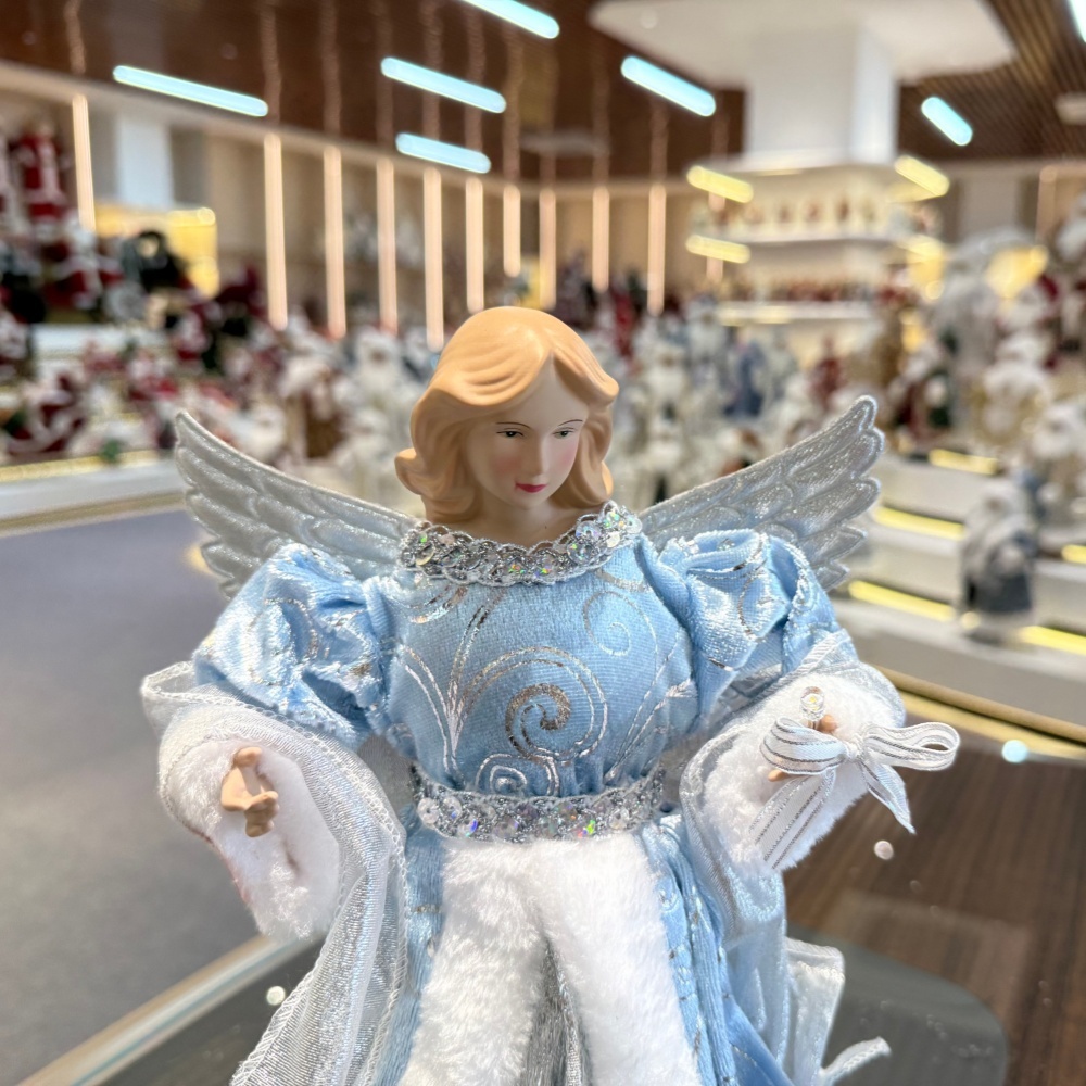 30CM Luxury Christmas Angel Ornaments Decorations Tree Topper Handmade Angel Figurines Collection Doll Holiday Festival