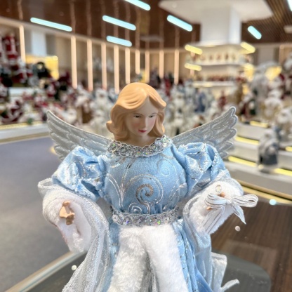 30CM Luxury Christmas Angel Ornaments Decorations Tree Topper Handmade Angel Figurines Collection Doll Holiday Festival