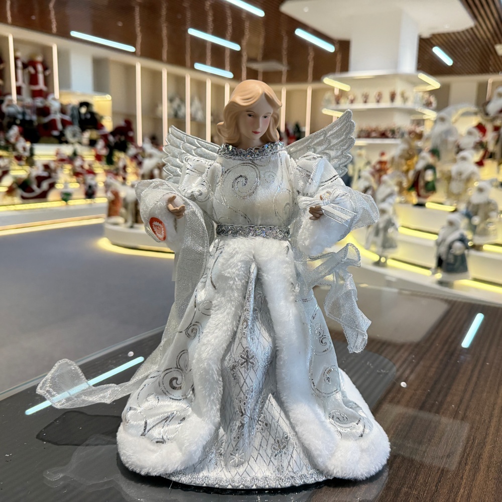 30CM Luxury Christmas Angel Ornaments Decorations Tree Topper Handmade Angel Figurines Collection Doll Holiday Festival