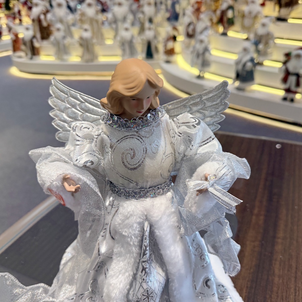 30CM Luxury Christmas Angel Ornaments Decorations Tree Topper Handmade Angel Figurines Collection Doll Holiday Festival