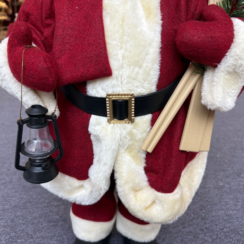 20Inch + 24Inch High Quality Luxury Animal Santa Bear Christmas Ornaments Handmade Eco Friendly Santa Claus Doll