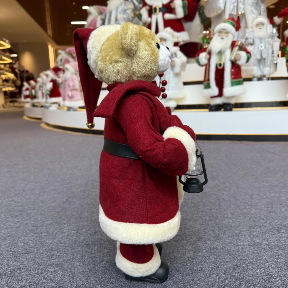 20Inch + 24Inch High Quality Luxury Animal Santa Bear Christmas Ornaments Handmade Eco Friendly Santa Claus Doll