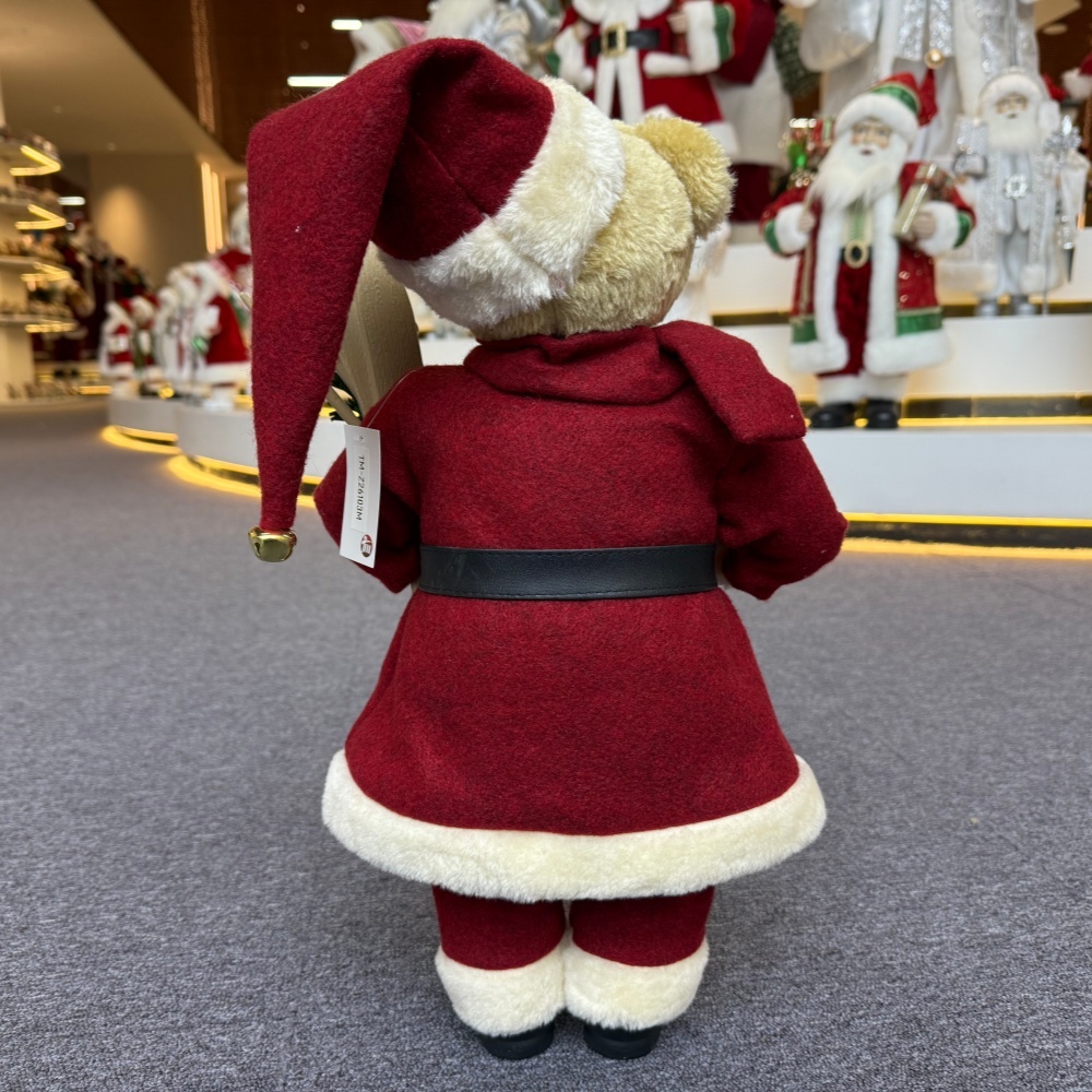 20Inch + 24Inch High Quality Luxury Animal Santa Bear Christmas Ornaments Handmade Eco Friendly Santa Claus Doll
