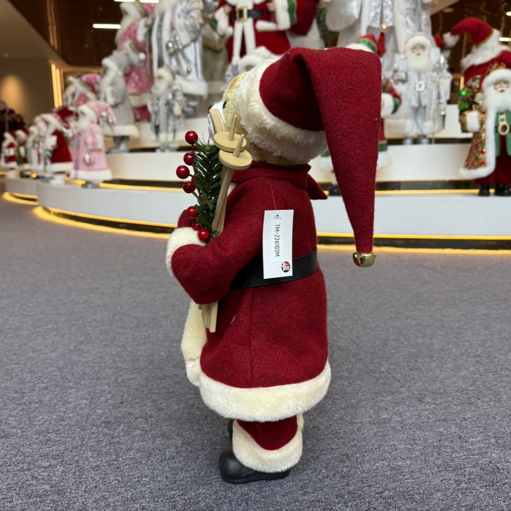 20Inch + 24Inch High Quality Luxury Animal Santa Bear Christmas Ornaments Handmade Eco Friendly Santa Claus Doll