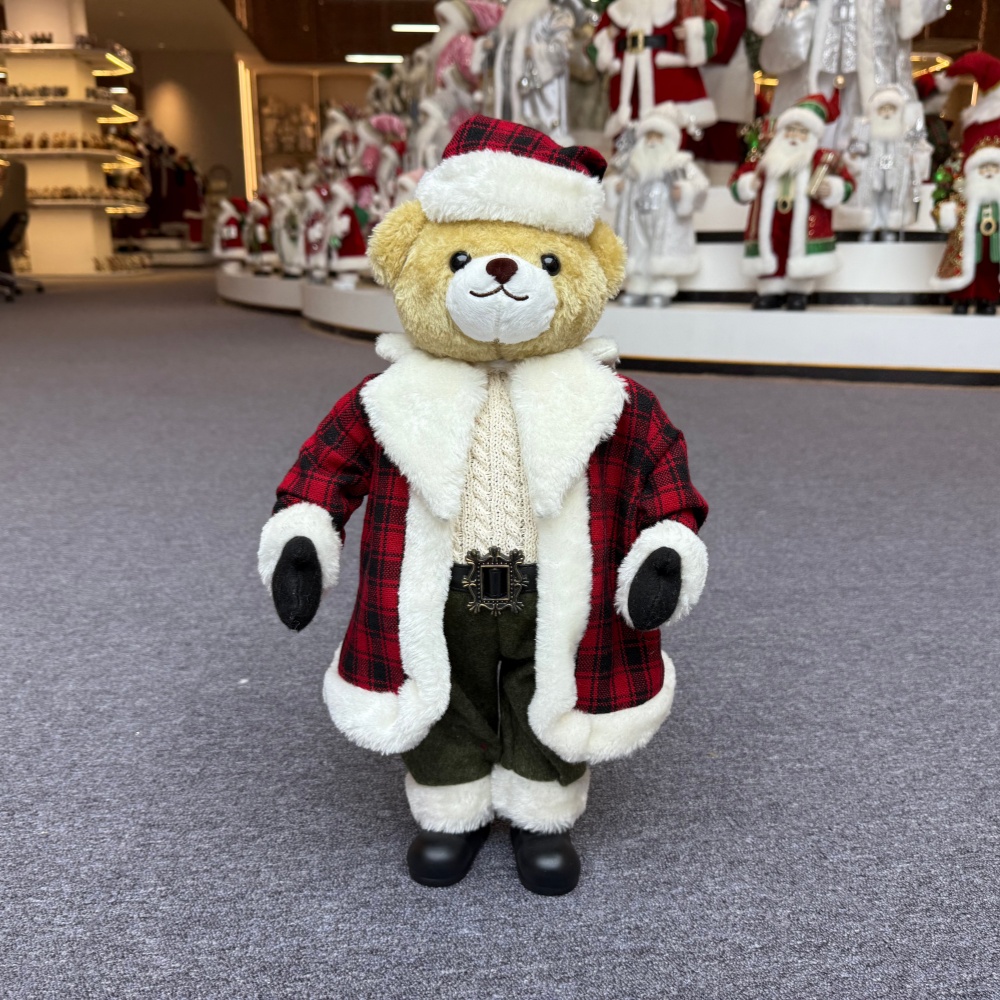 Xmas Luxury 20Inch +24Inch +36Inch Animal Santa Bear Doll Decoration Christmas Ornaments Handmade Eco Friendly Santa Claus Doll