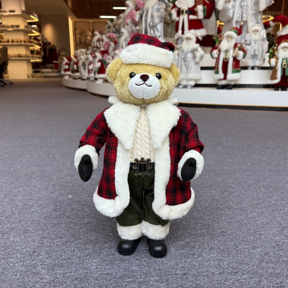 Xmas Luxury 20Inch +24Inch +36Inch Animal Santa Bear Doll Decoration Christmas Ornaments Handmade Eco Friendly Santa Claus Doll