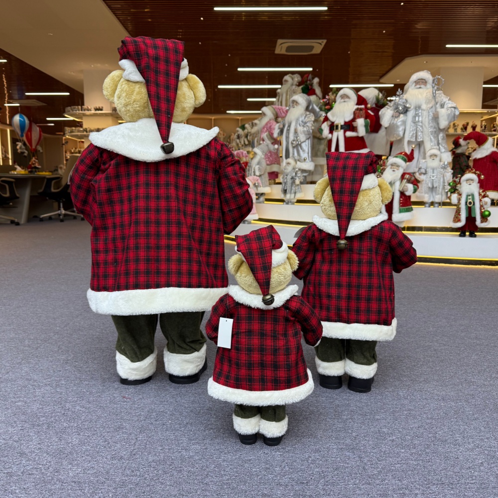 Xmas Luxury 20Inch +24Inch +36Inch Animal Santa Bear Doll Decoration Christmas Ornaments Handmade Eco Friendly Santa Claus Doll