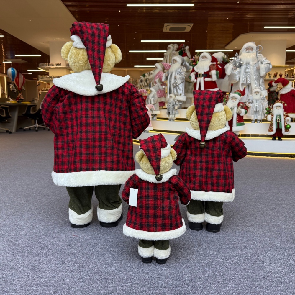 Xmas Luxury 20Inch +24Inch +36Inch Animal Santa Bear Doll Decoration Christmas Ornaments Handmade Eco Friendly Santa Claus Doll