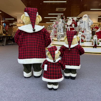 Xmas Luxury 20Inch +24Inch +36Inch Animal Santa Bear Doll Decoration Christmas Ornaments Handmade Eco Friendly Santa Claus Doll