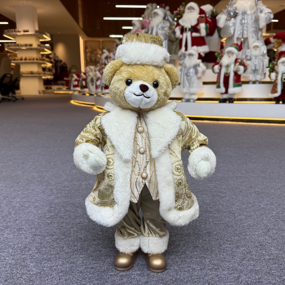 Xmas 20Inch +24Inch +36Inch Luxury Animal Santa Bear Doll Decoration Christmas Ornaments Handmade Eco Friendly Santa Claus Doll