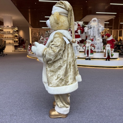 Xmas 20Inch +24Inch +36Inch Luxury Animal Santa Bear Doll Decoration Christmas Ornaments Handmade Eco Friendly Santa Claus Doll