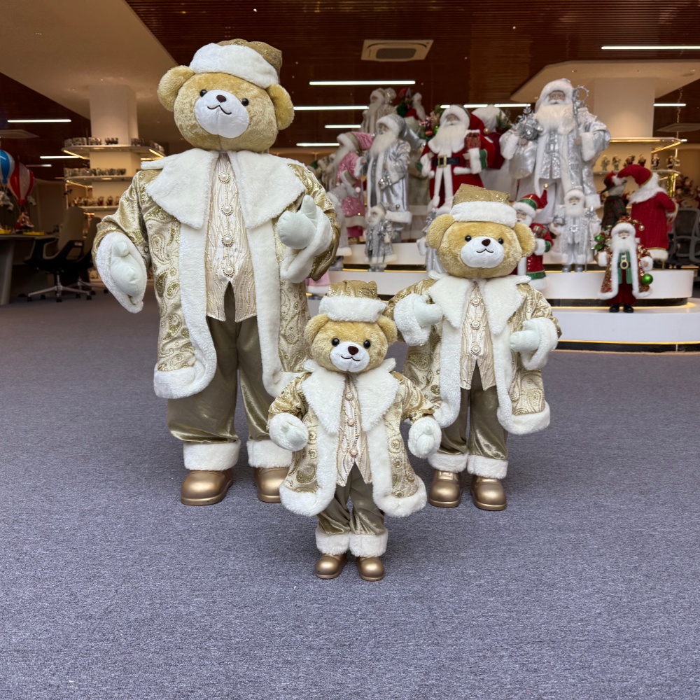 Xmas 20Inch +24Inch +36Inch Luxury Animal Santa Bear Doll Decoration Christmas Ornaments Handmade Eco Friendly Santa Claus Doll