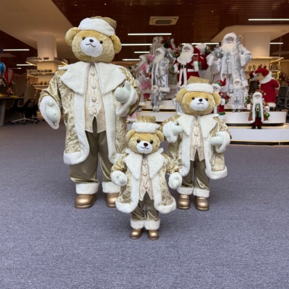 Xmas 20Inch +24Inch +36Inch Luxury Animal Santa Bear Doll Decoration Christmas Ornaments Handmade Eco Friendly Santa Claus Doll