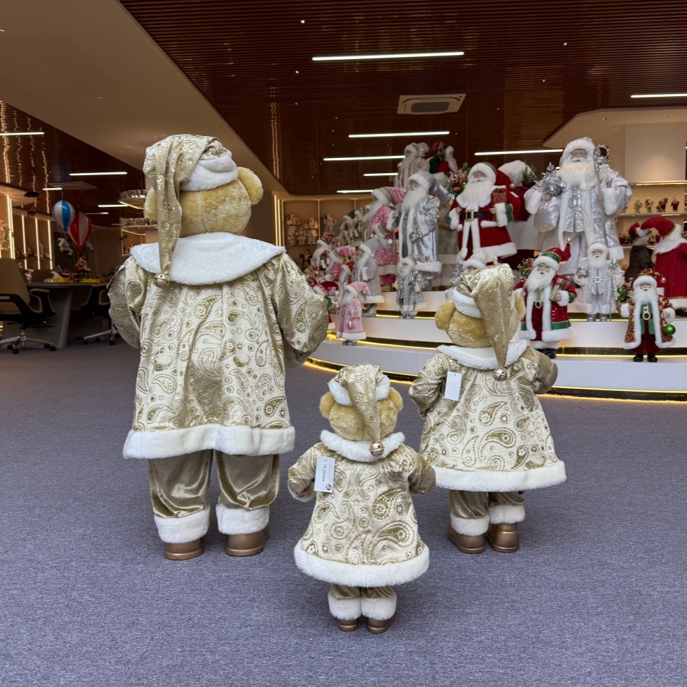 Xmas 20Inch +24Inch +36Inch Luxury Animal Santa Bear Doll Decoration Christmas Ornaments Handmade Eco Friendly Santa Claus Doll