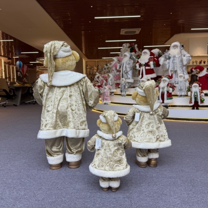 Xmas 20Inch +24Inch +36Inch Luxury Animal Santa Bear Doll Decoration Christmas Ornaments Handmade Eco Friendly Santa Claus Doll