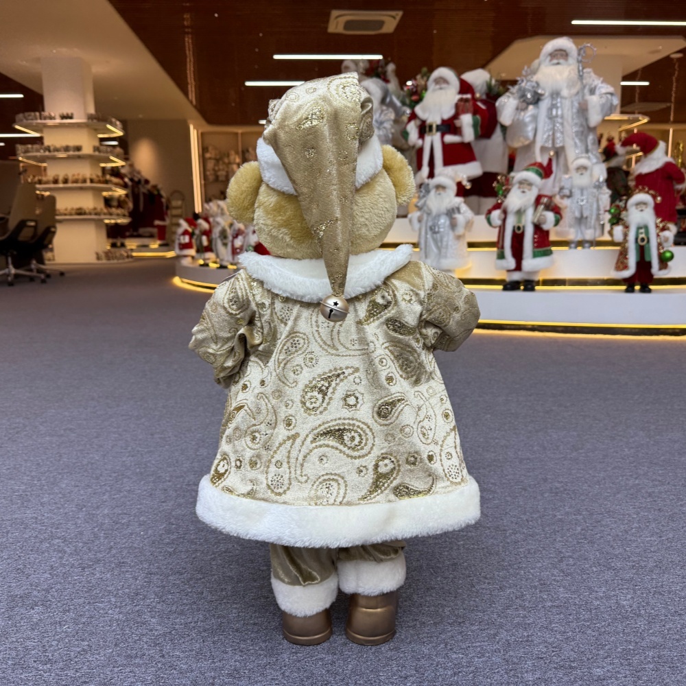 Xmas 20Inch +24Inch +36Inch Luxury Animal Santa Bear Doll Decoration Christmas Ornaments Handmade Eco Friendly Santa Claus Doll