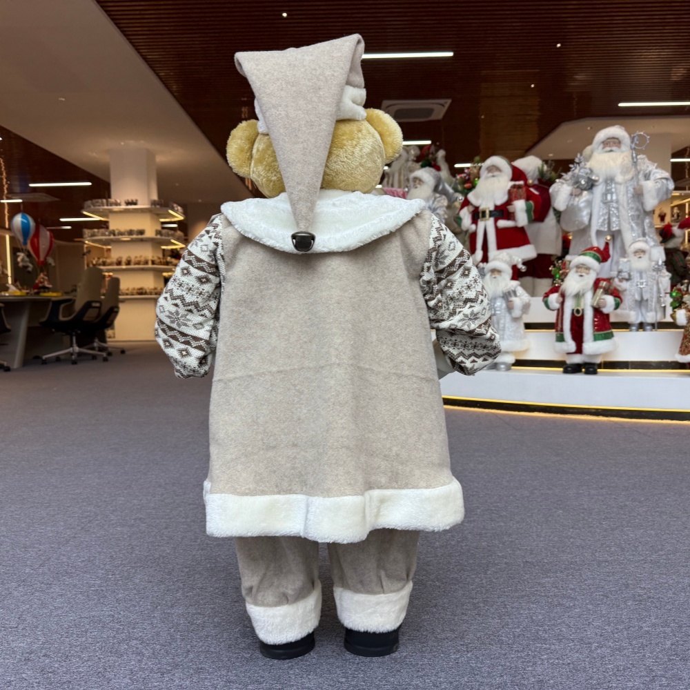 High Quality Luxury 20Inch +24Inch +36Inch Animal Santa Bear Doll Decoration Christmas Ornaments Handmade Eco Friendly Santa Claus Doll