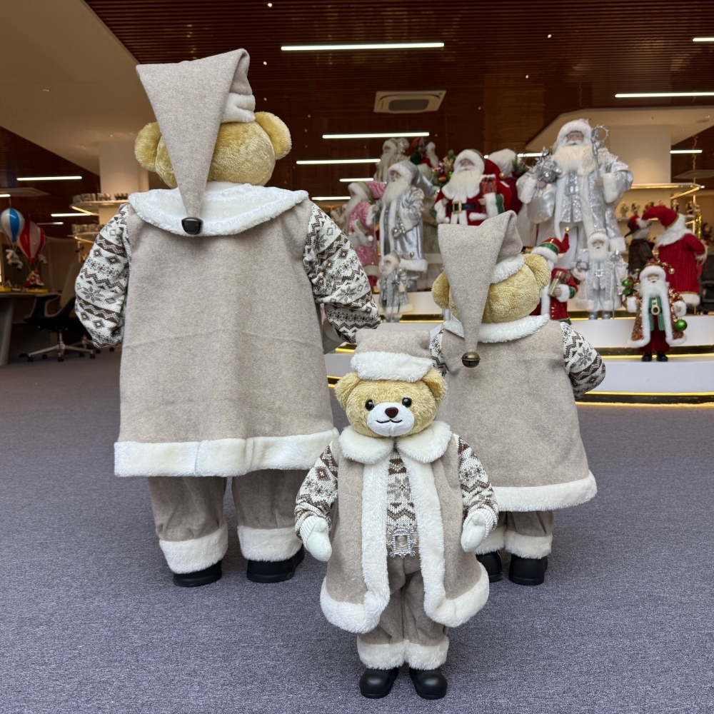 High Quality Luxury 20Inch +24Inch +36Inch Animal Santa Bear Doll Decoration Christmas Ornaments Handmade Eco Friendly Santa Claus Doll