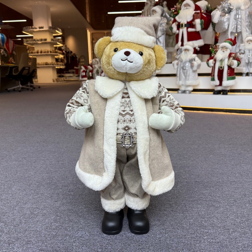 High Quality Luxury 20Inch +24Inch +36Inch Animal Santa Bear Doll Decoration Christmas Ornaments Handmade Eco Friendly Santa Claus Doll