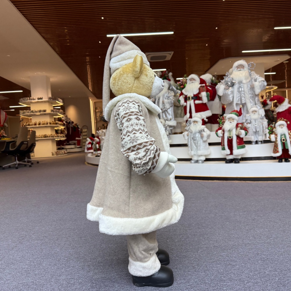 High Quality Luxury 20Inch +24Inch +36Inch Animal Santa Bear Doll Decoration Christmas Ornaments Handmade Eco Friendly Santa Claus Doll