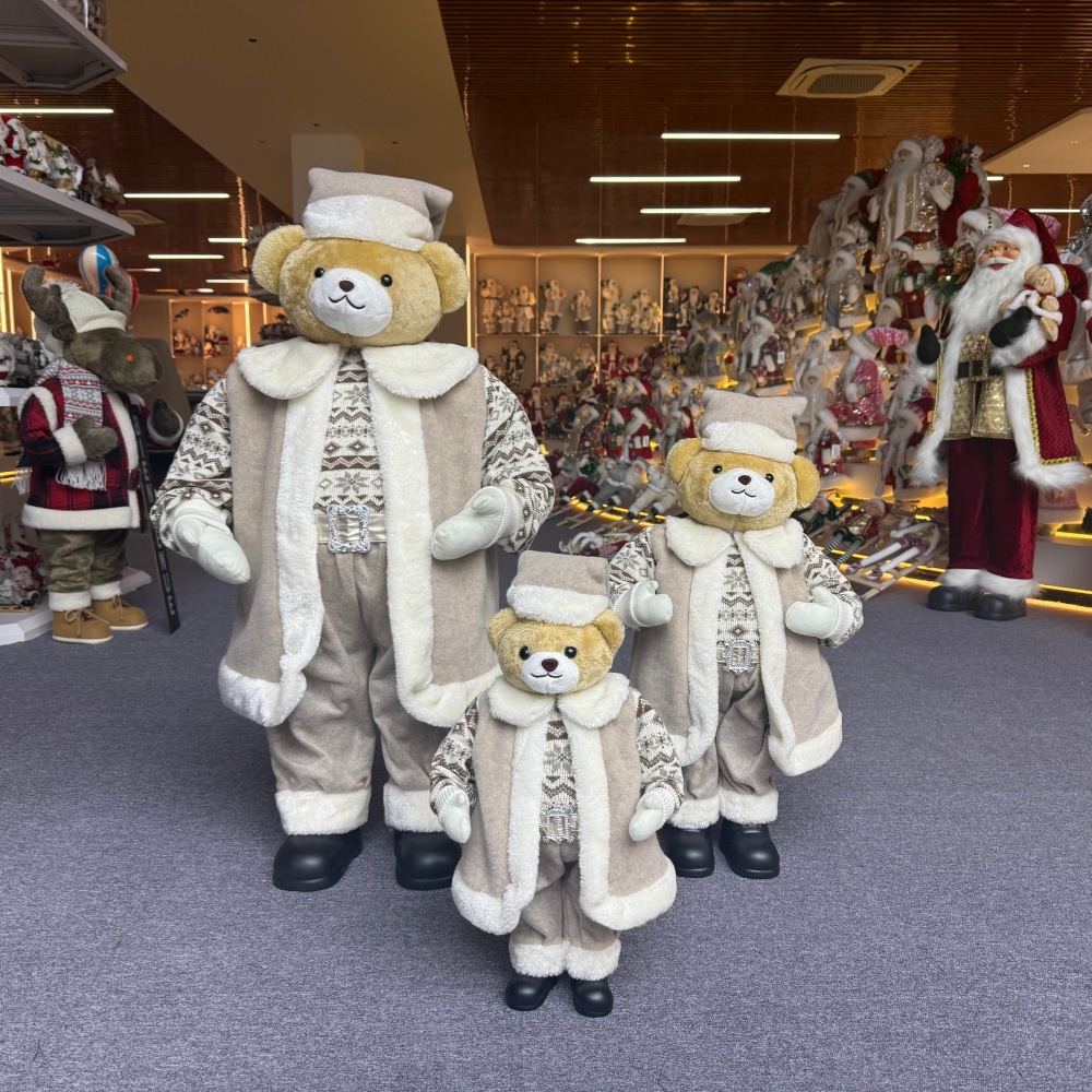 High Quality Luxury 20Inch +24Inch +36Inch Animal Santa Bear Doll Decoration Christmas Ornaments Handmade Eco Friendly Santa Claus Doll