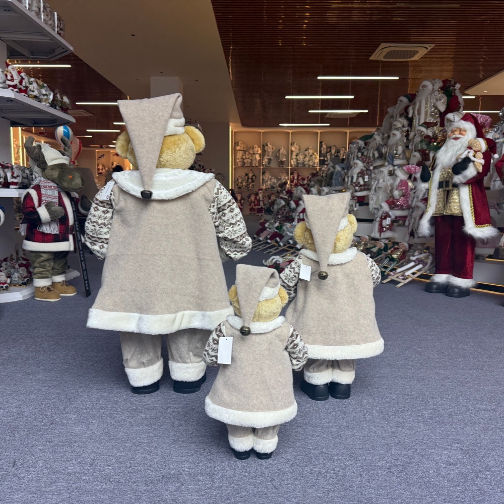 High Quality Luxury 20Inch +24Inch +36Inch Animal Santa Bear Doll Decoration Christmas Ornaments Handmade Eco Friendly Santa Claus Doll