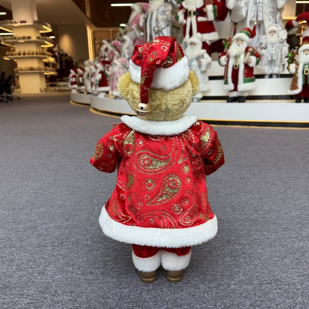 Luxury 20Inch +24Inch +36Inch Xmas Animal Santa Bear Doll Decoration Christmas Ornaments Handmade Eco Friendly Santa Claus Doll