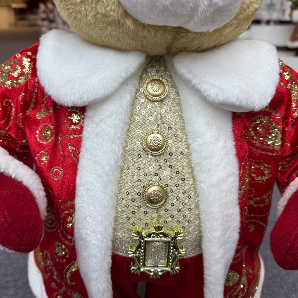 Luxury 20Inch +24Inch +36Inch Xmas Animal Santa Bear Doll Decoration Christmas Ornaments Handmade Eco Friendly Santa Claus Doll